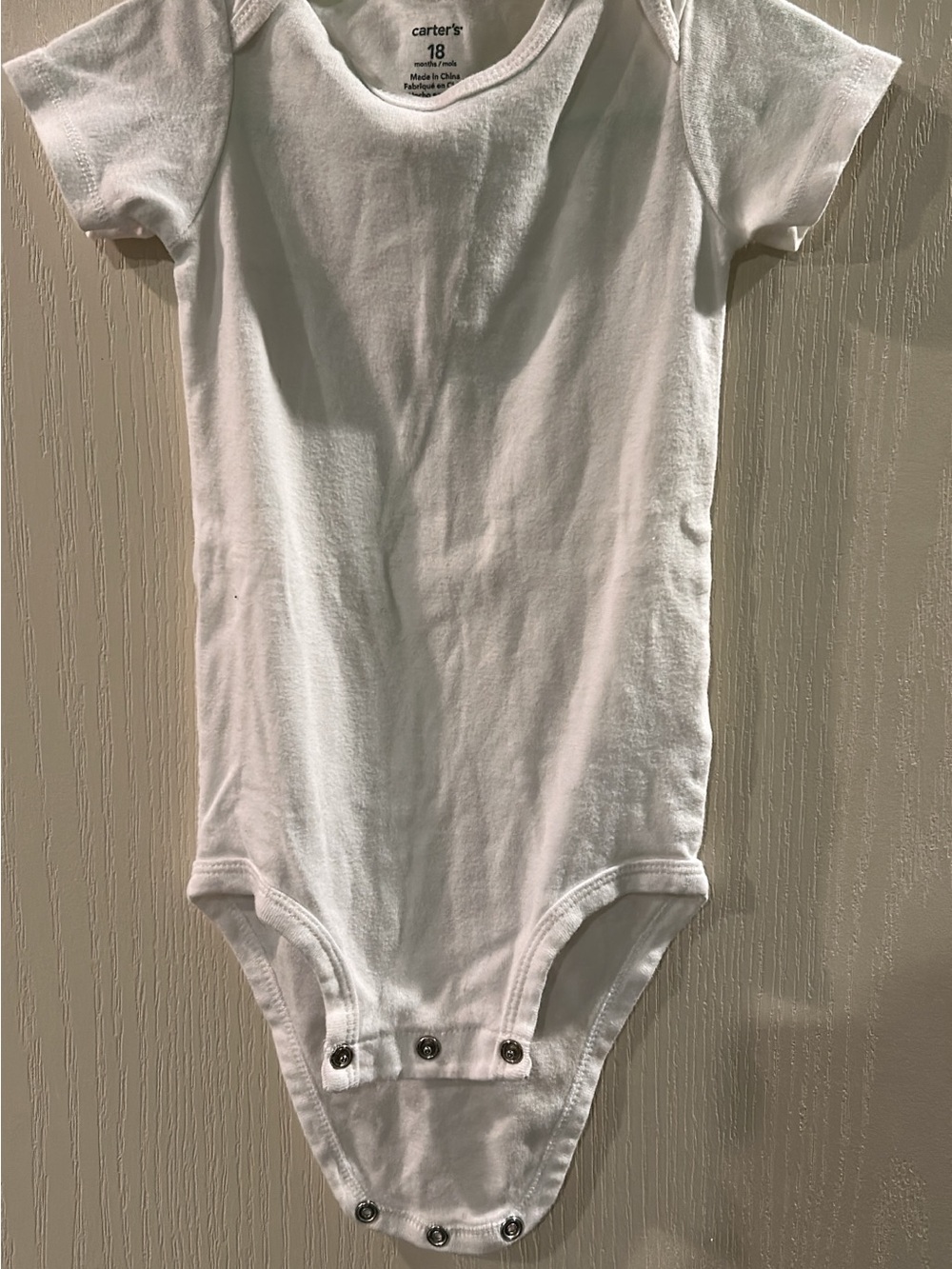 Carter's White Short-Sleeve Cotton Baby One-Piece Bodysuit